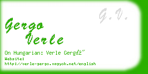 gergo verle business card